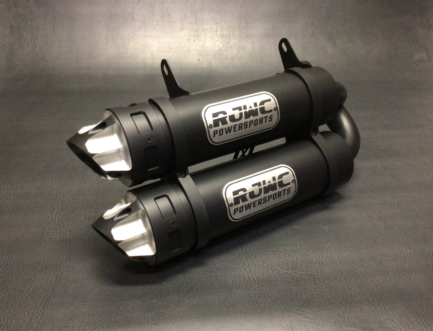 RJWC Dual Exhaust Ceramic Coated Black with Machined Tips and Badge