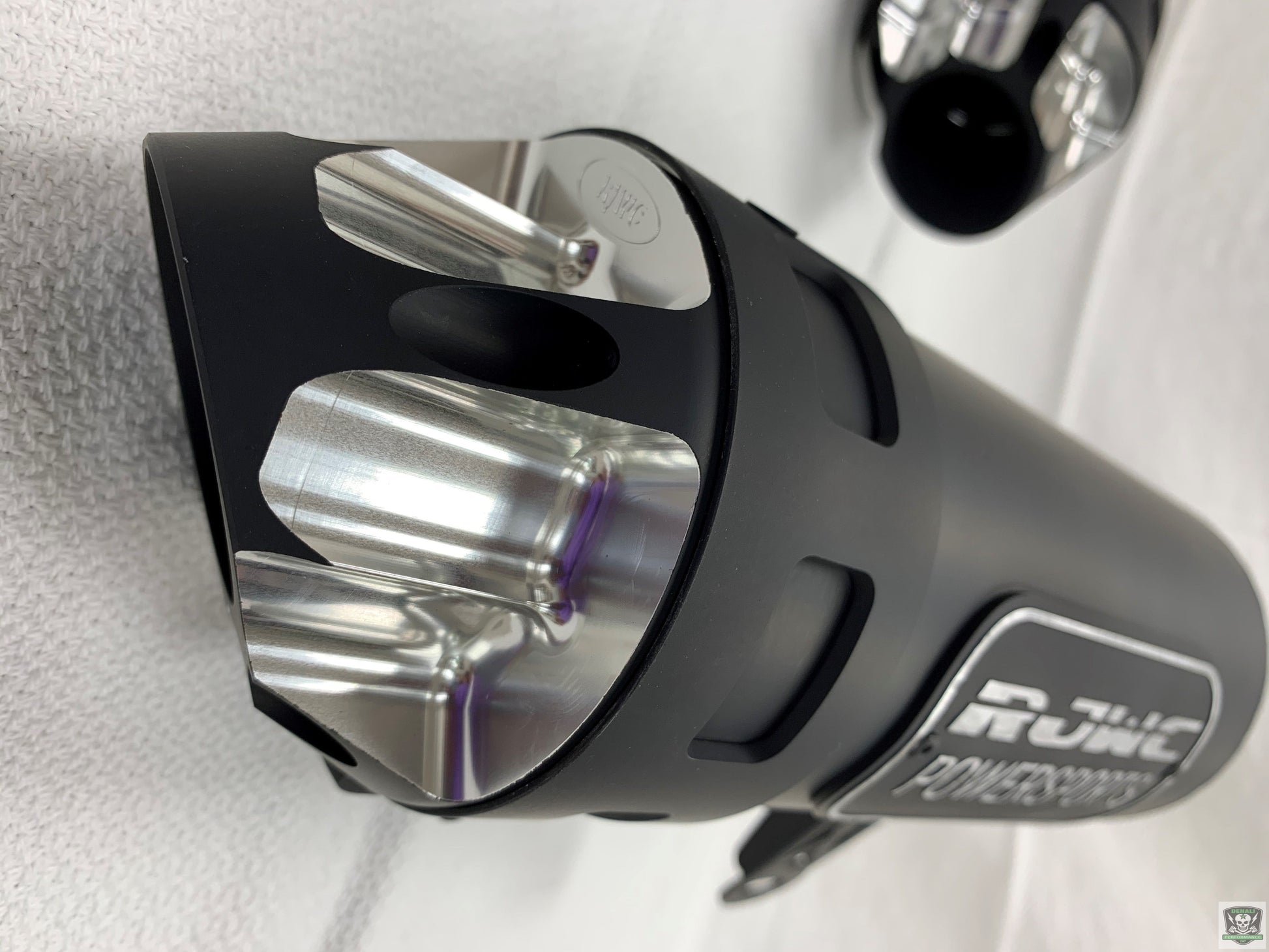 RJWC Single Exhaust Ceramic Coated Black with Machined Tips and Lettering