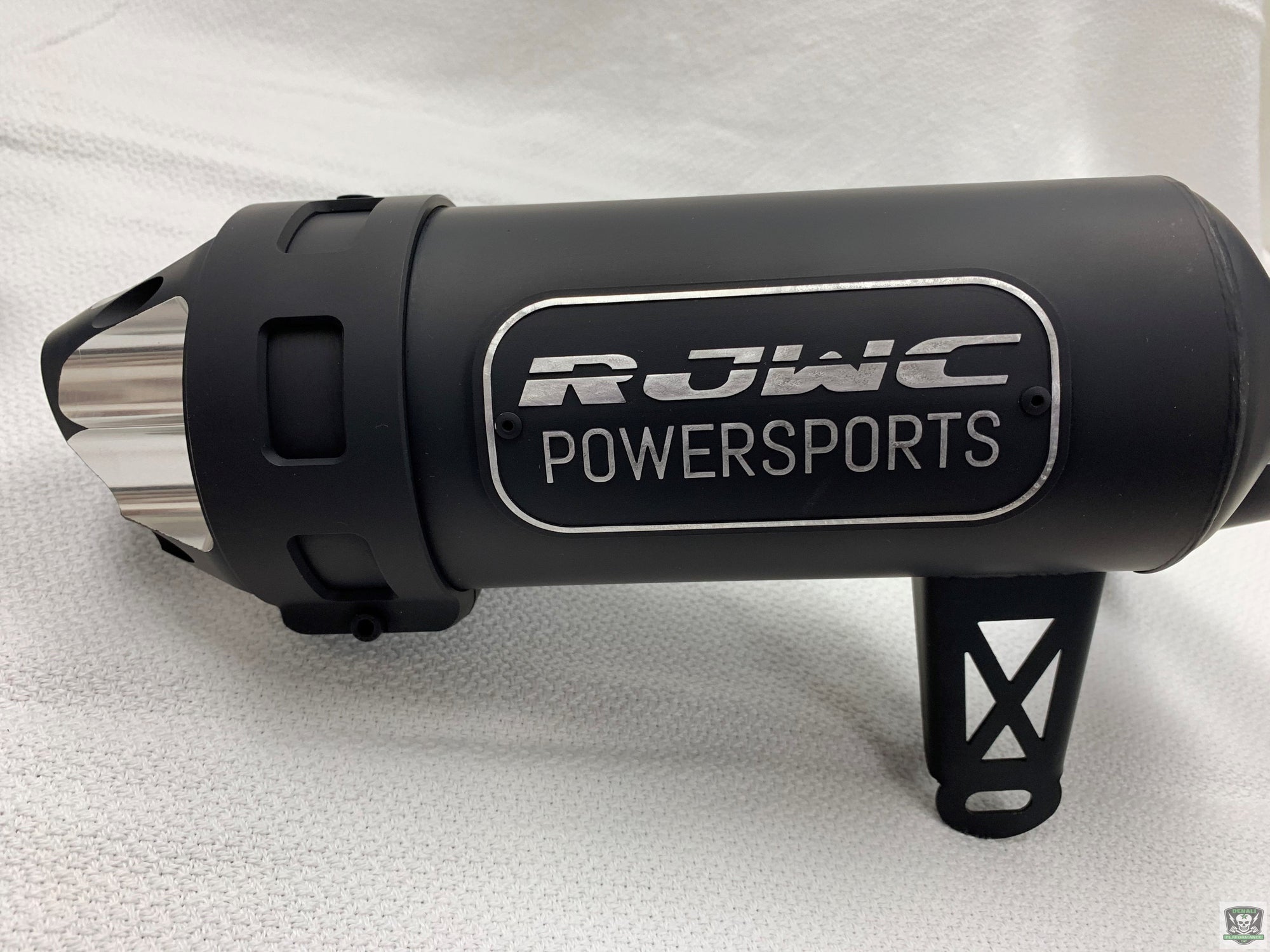 RJWC Single Exhaust Ceramic Coated Black with Machined Tips and Lettering